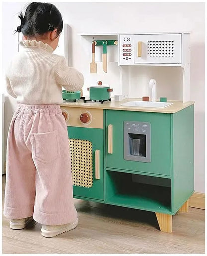 ROBUD Play Kitchen with Pretend Ice Cube Dispenser  Green