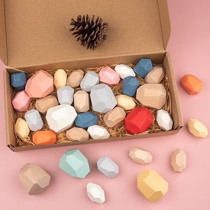 Wooden Balance Stone 36Pcs