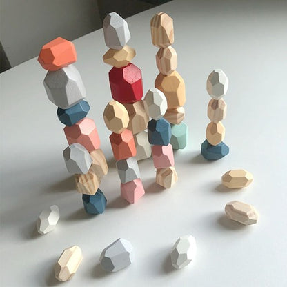 Wooden Balance Stone 36Pcs