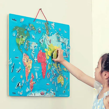 Magnetic World Puzzle + Dry Erase Board
