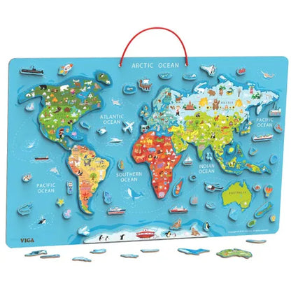 Magnetic World Puzzle + Dry Erase Board