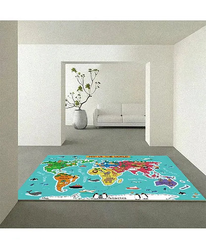 World Map , Flannel Printed Mat for Children