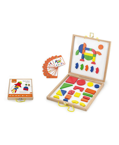 Magnetic Blocks in Wooden Case