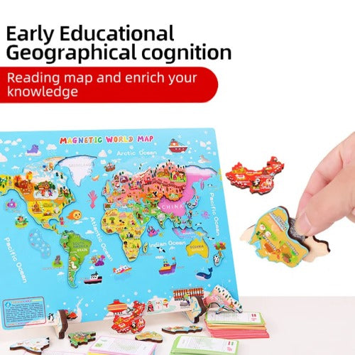 Magnetic Paradise World Map Jigsaw Puzzle for Kids