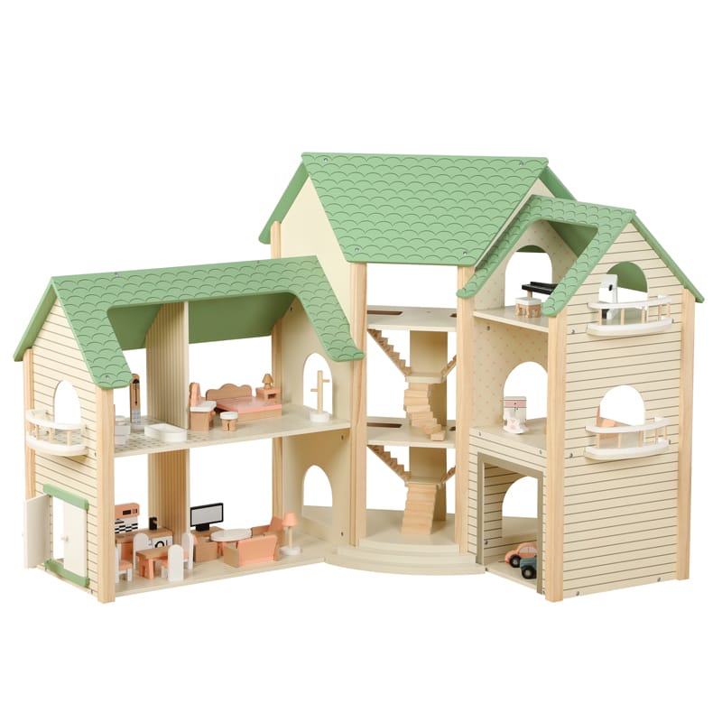 Honey Joy Doll House With 6 Rooms and 36 Accessories