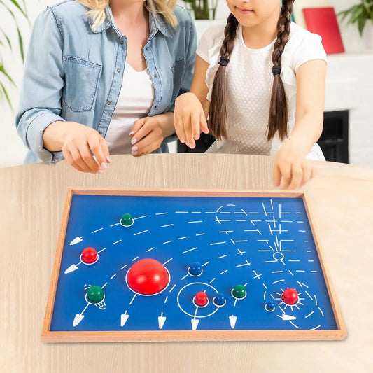 Wooden 9 planets solar system Board