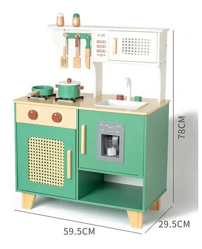 ROBUD Play Kitchen with Pretend Ice Cube Dispenser  Green