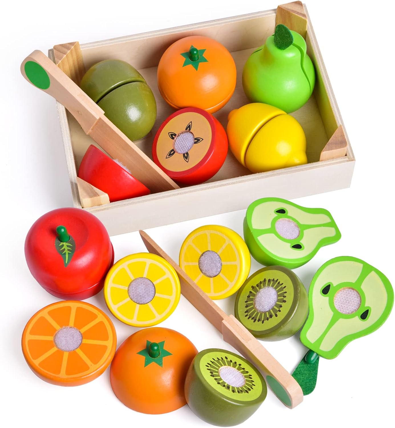 Wooden Fruit Cutting Set