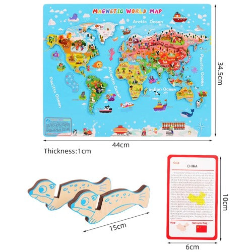 Magnetic Paradise World Map Jigsaw Puzzle for Kids