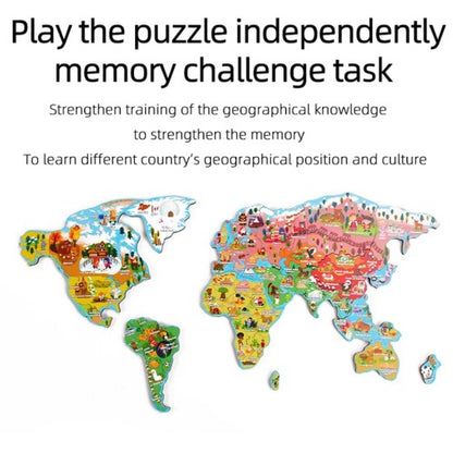 Magnetic Paradise World Map Jigsaw Puzzle for Kids