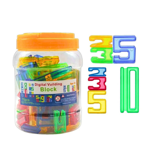 Transparent Number Building Blocks - 70 Pieces