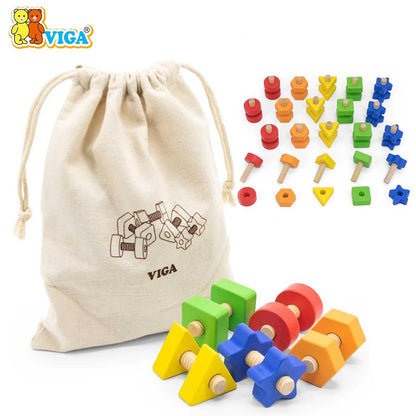 Wooden Nuts & Bolts (40 pcs)