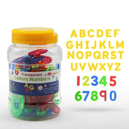 Transparent Numbers and Upper letters - 36 pieces