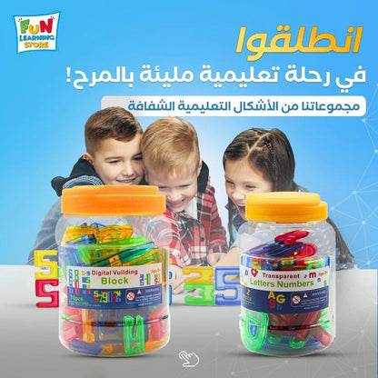 Transparent Numbers and Upper letters - 36 pieces