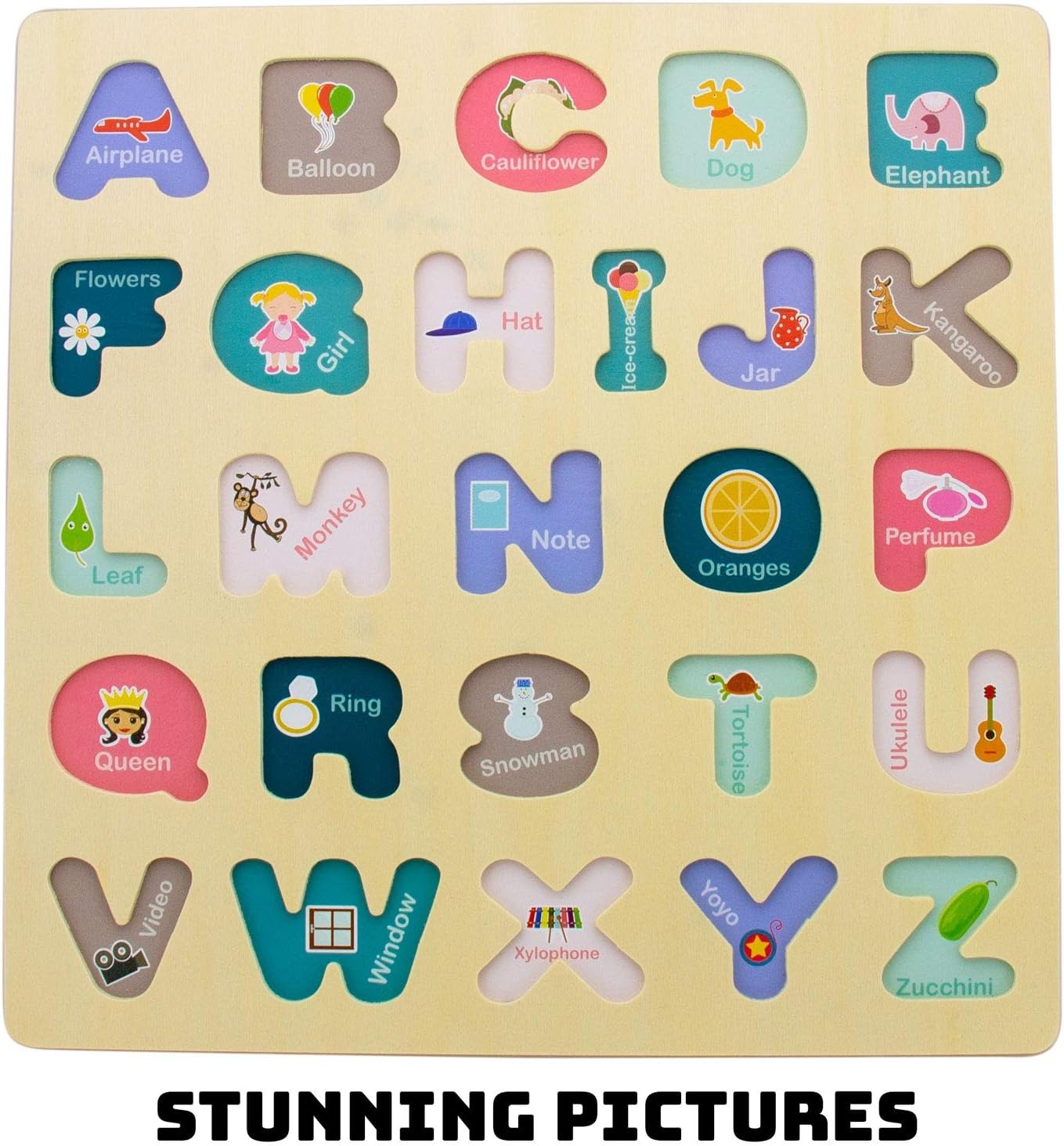 Upper Case Wooden Alphabet Puzzle Board