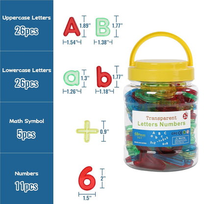 transparent Letters and Numbers for Kids Counting and Spelling