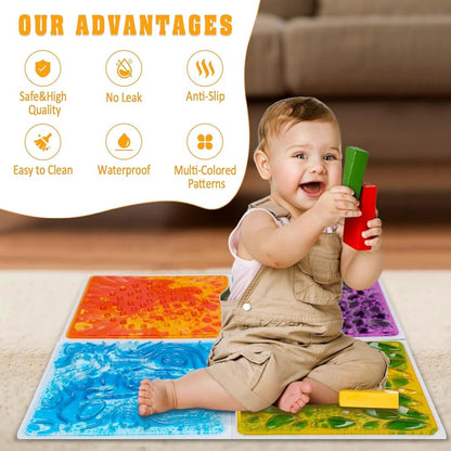 Sensory Liquid Floor Tiles Multi-Colored Patterns