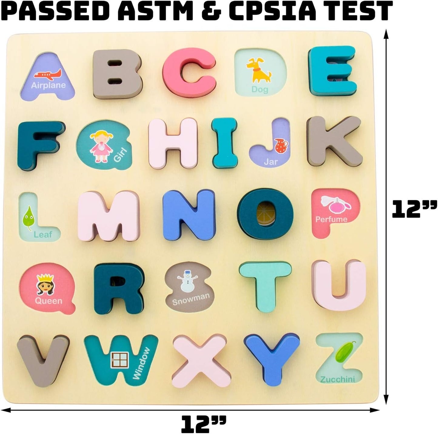 Upper Case Wooden Alphabet Puzzle Board