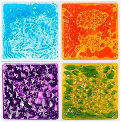 Sensory Liquid Floor Tiles Multi-Colored Patterns