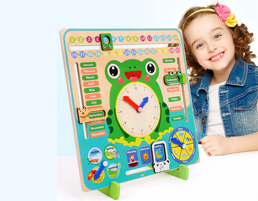 Multi functional Wooden Calendar Clock