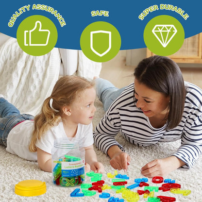 transparent Letters and Numbers for Kids Counting and Spelling