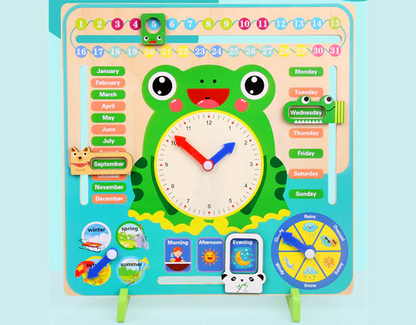 Multi functional Wooden Calendar Clock