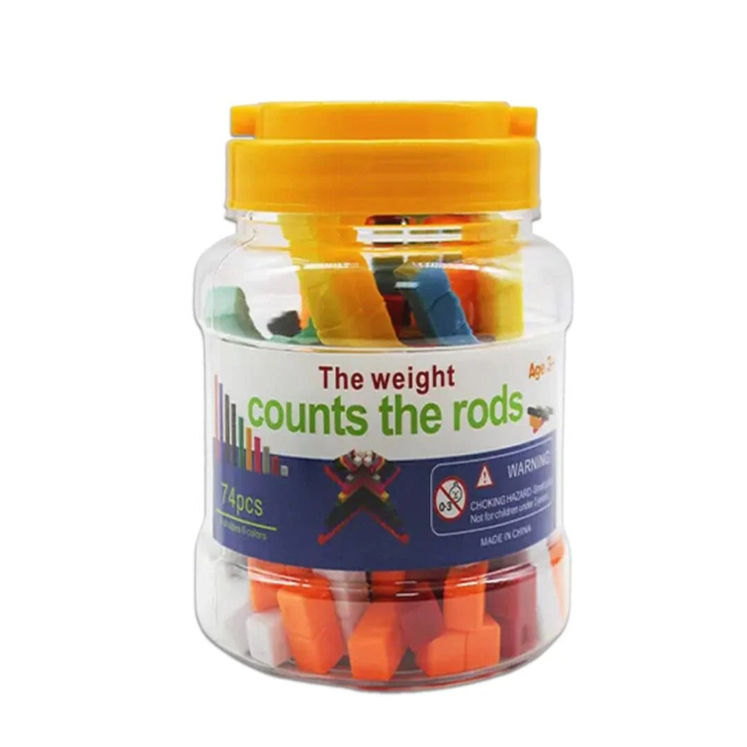 Weight and Count Math Cubes | Educational STEM Toy for Kids - 74 Pieces
