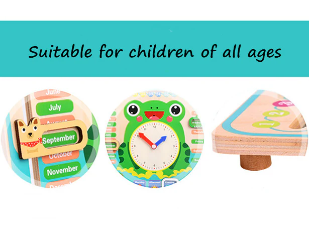 Multi functional Wooden Calendar Clock