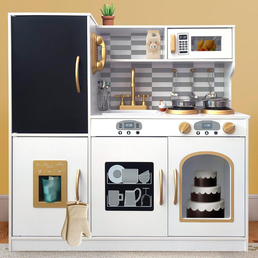 Kitchen Playset with Running Water Lights & Sound, Play Kitchen