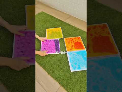 Sensory Liquid Floor Tiles Multi-Colored Patterns