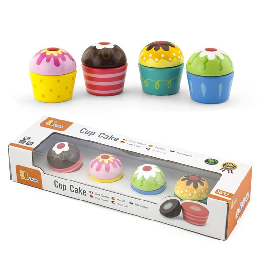 Wooden Cupcakes 4pc
